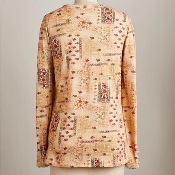 Sundance Catalog Embroidered Tapestry Play Tee Shirt Women’s Size Large - Picture 3 of 6